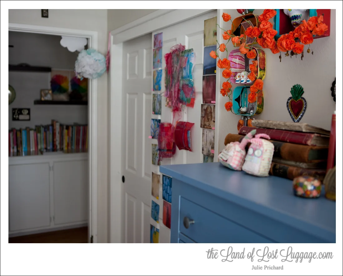 A look inside my studio, leading out into the hallway of our home.