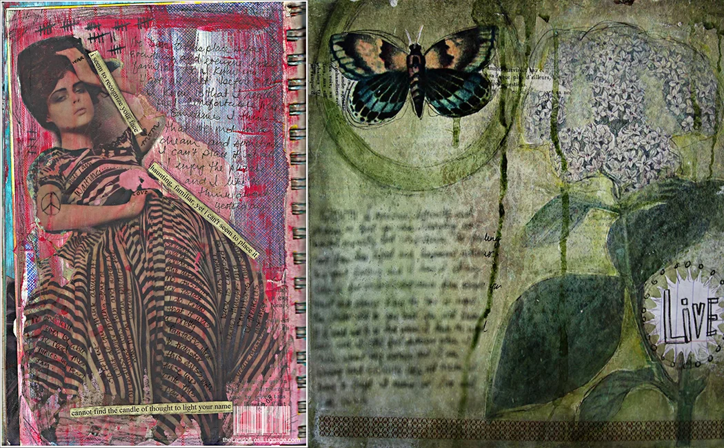 Somewhat early art journal pages created by me.