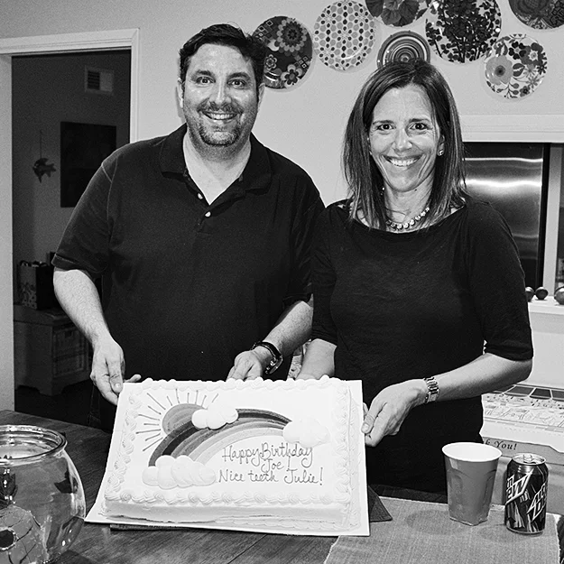 Here we are last night at Joe's birthday and my "braces off" party... good times :)
