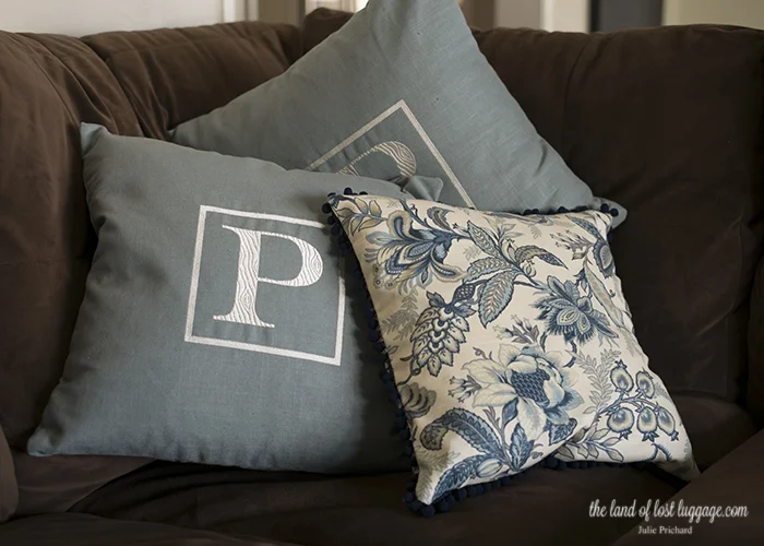 New pillows; my living room.