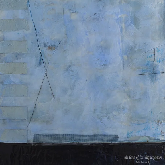 "Reef Break" 16x16" Mixed Media (Encaustic) on Birch Panel
