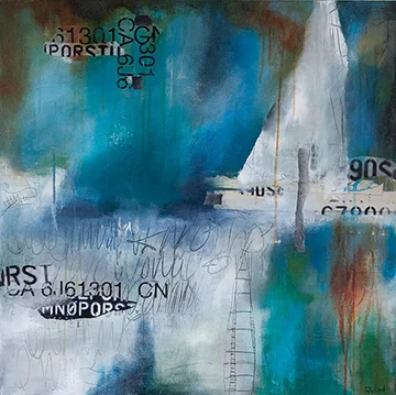 "Fragments" 24x24 Mixed media on gallery canvas