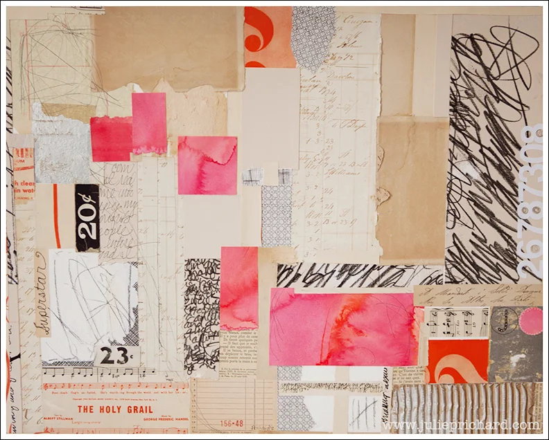 Hand made papers. Scribble pencil or charcoal and use as collage.