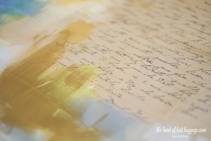 Vintage letter and acrylic paint. 