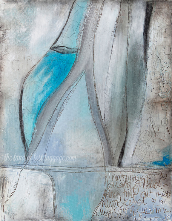 "The Search" as featured in, " Acrylic Solutions " 11x14x1 Mixed media on canvas