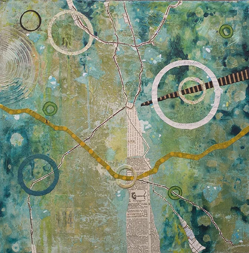 Artwork by Chris Cozen, techniques featured in the new Collage Fusion Online Workshop