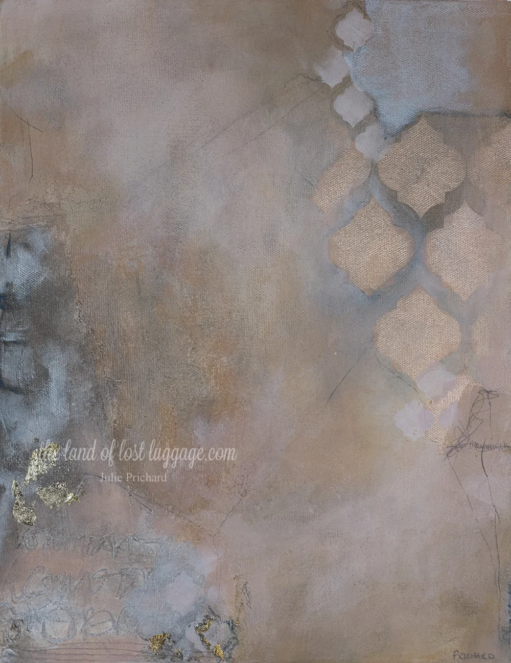 Class sample from the Mucho Metallics online mixed media workshop.