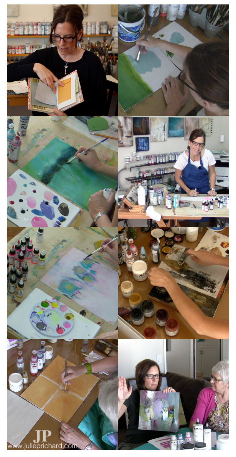 Stills taken from the videos for my online art workshops.