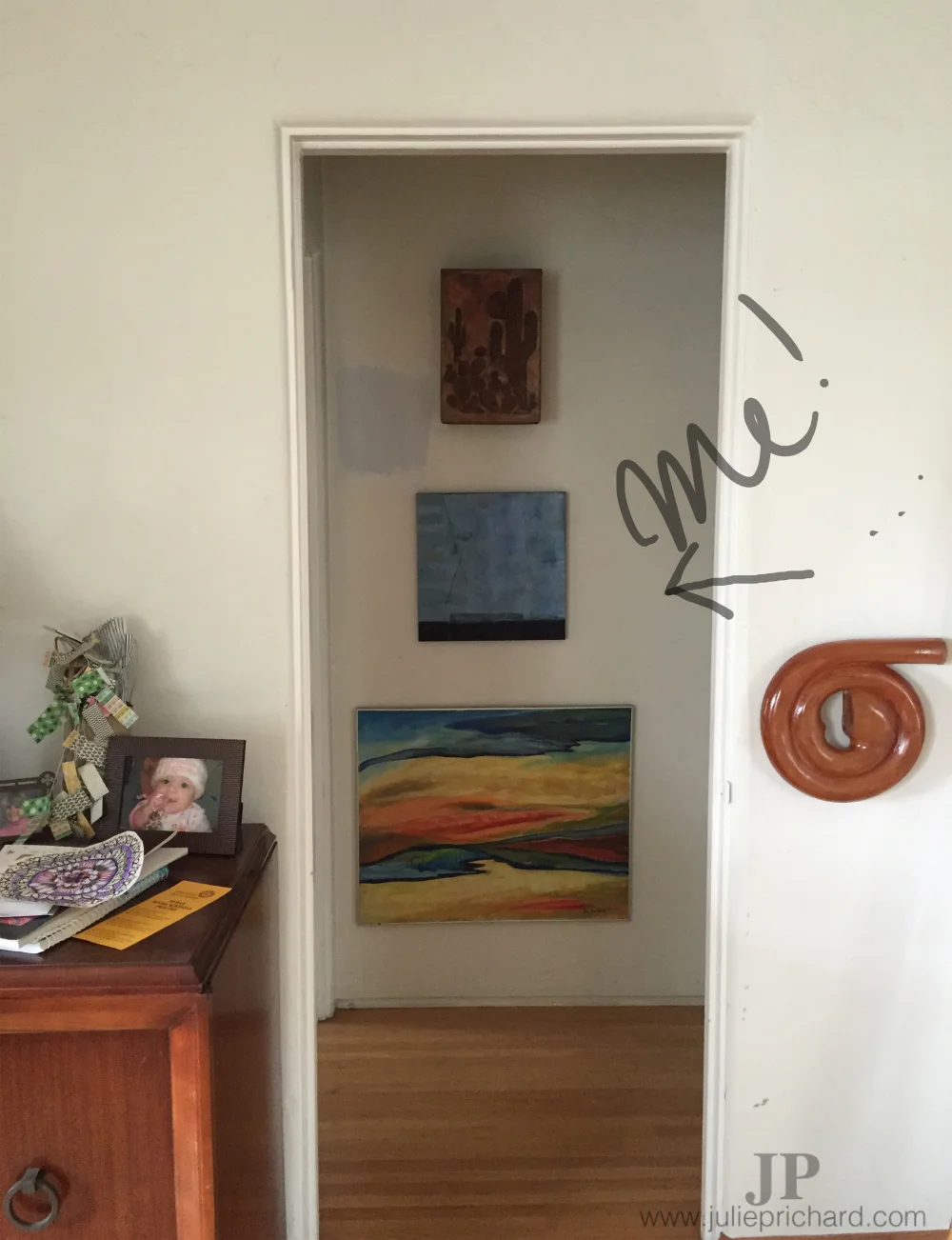 "Reef BreaK"; 2015 Encaustic on panel. Hanging in San Diego, CA- Private collection.