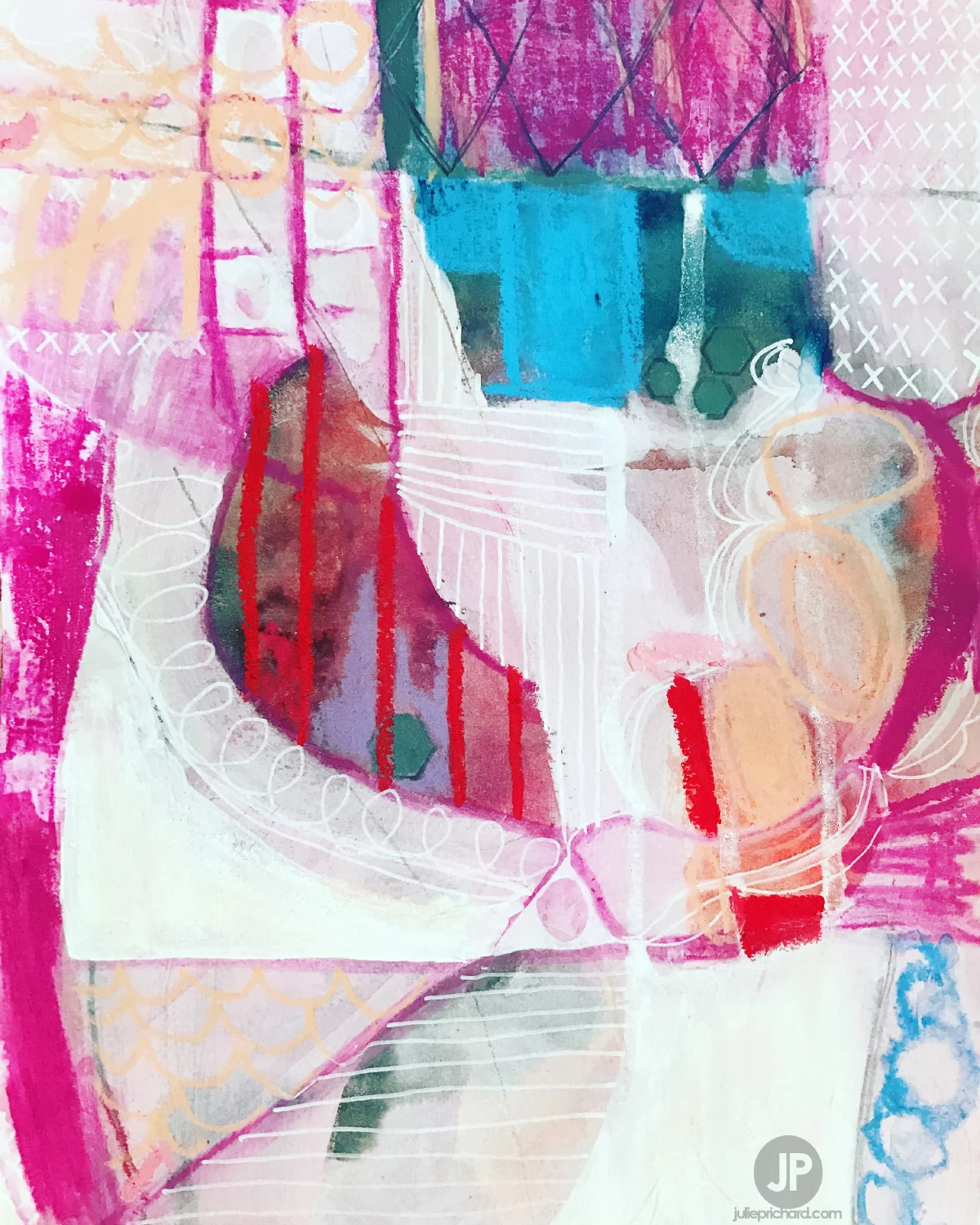 Experiment on paper, 9x12. mixed media.