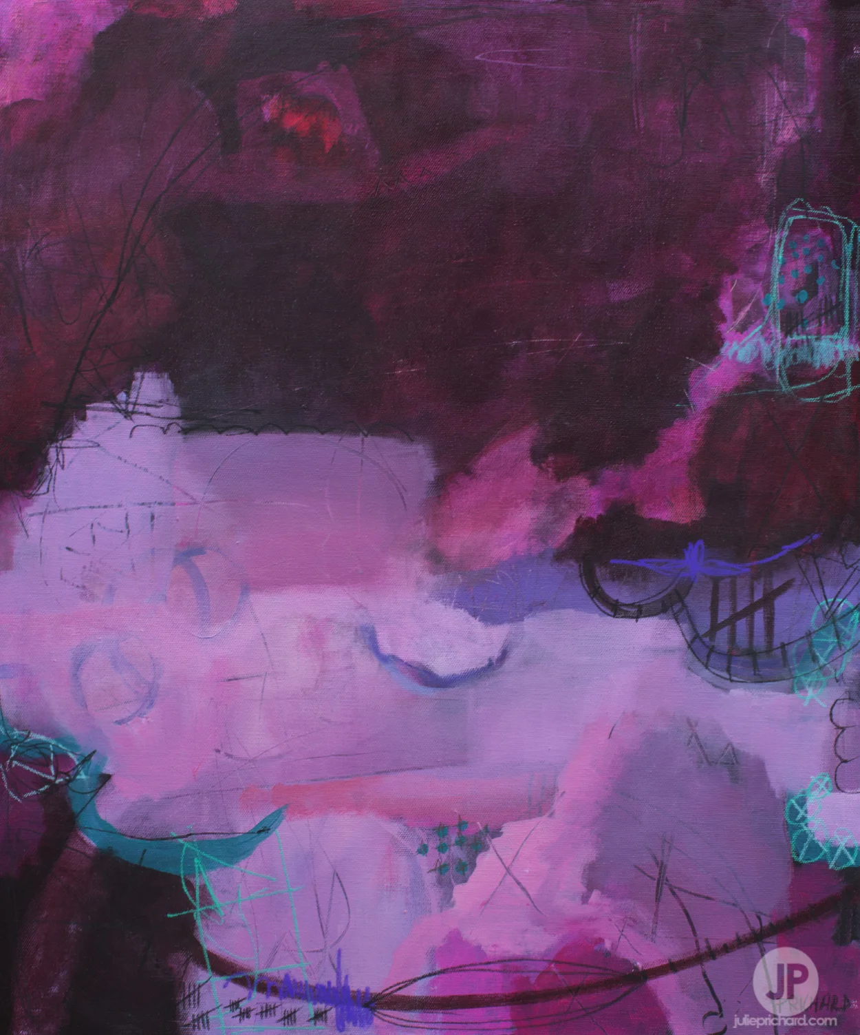 online mixed media acrylic class