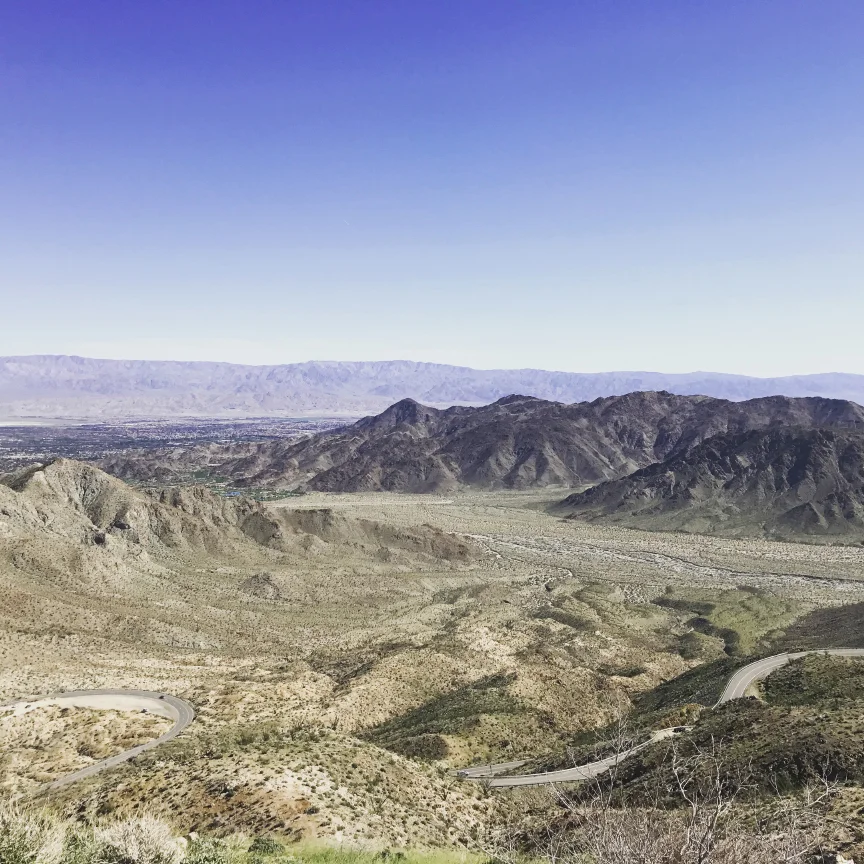 On the way home through the mountains..Indian Wells in the distance.