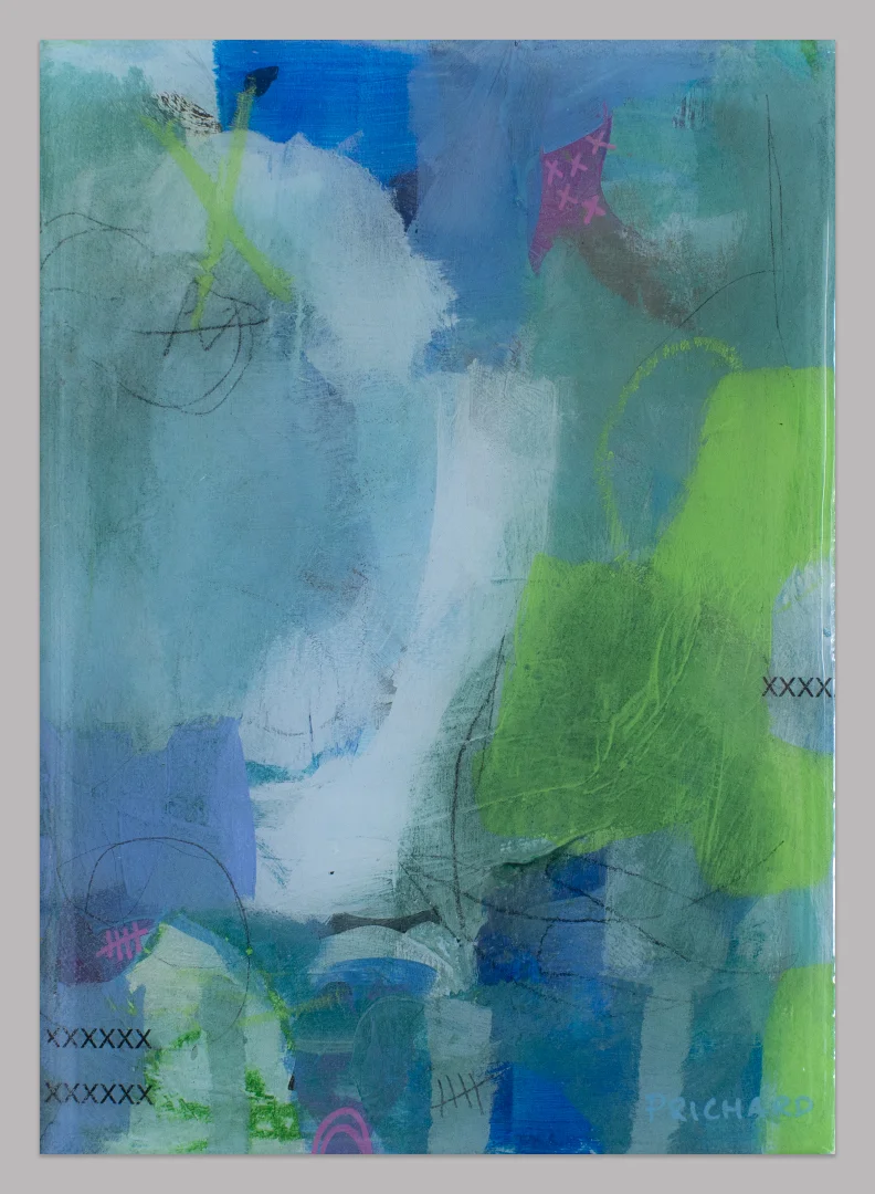 Mixed media originals with resin, available here .