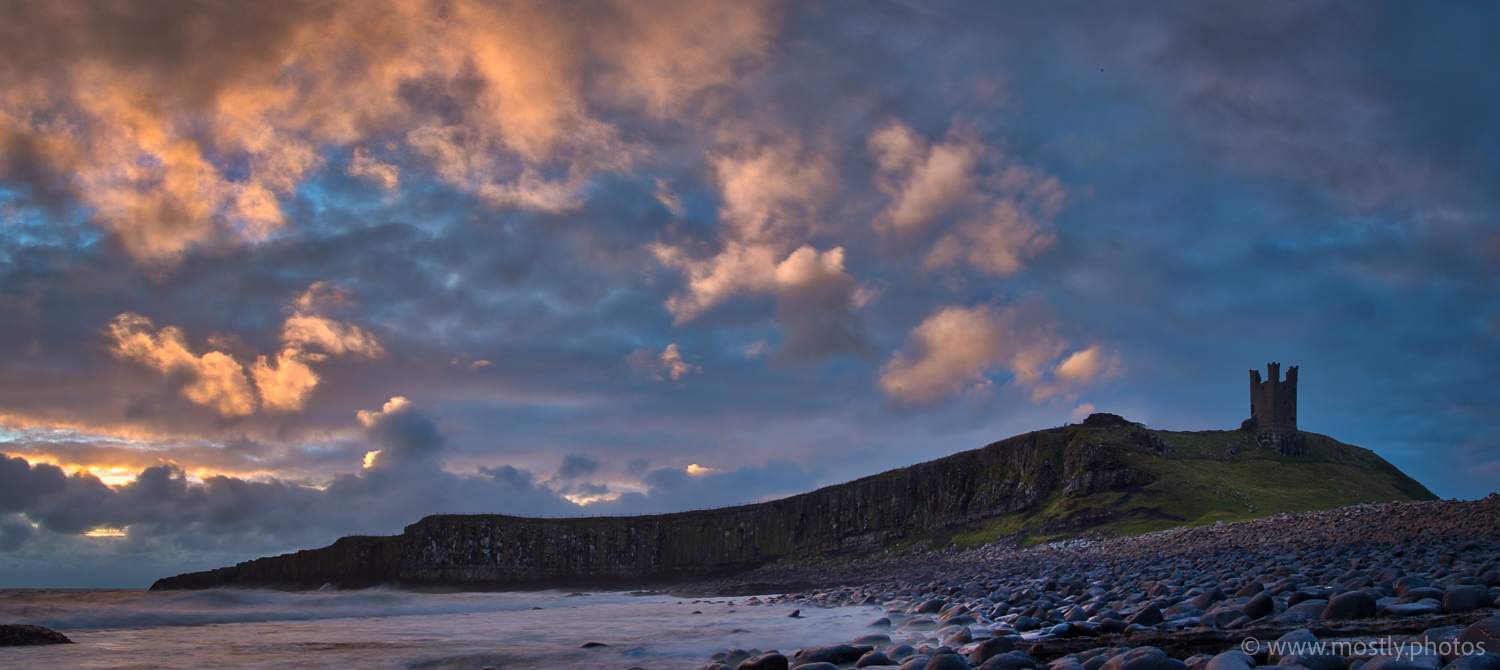 Fuji X-T2 and Fuji 18-135mm Dunstanburgh Castle just after dawn