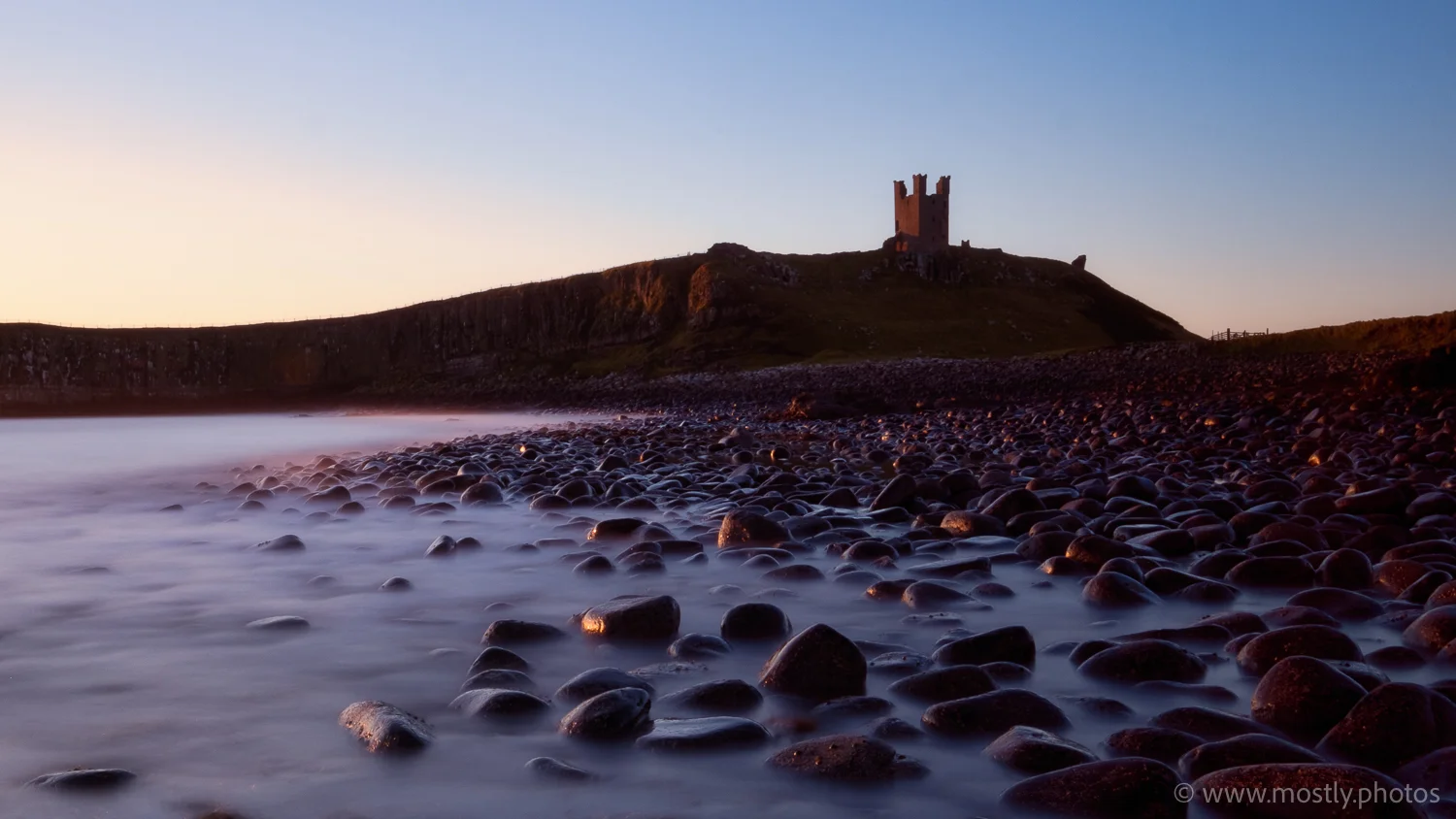 Fuji X-T2 with Fuji 10-24 f4 Dunstanburgh Castle in early morning light