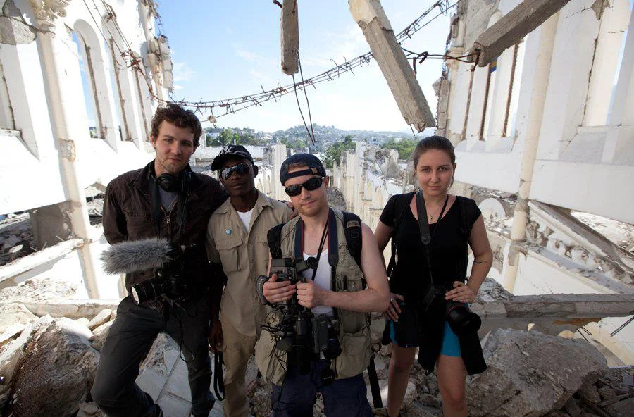 Other journalists and I in Port-au-Prince, Haiti, following the devastating earthquake of January 10th, 2010.