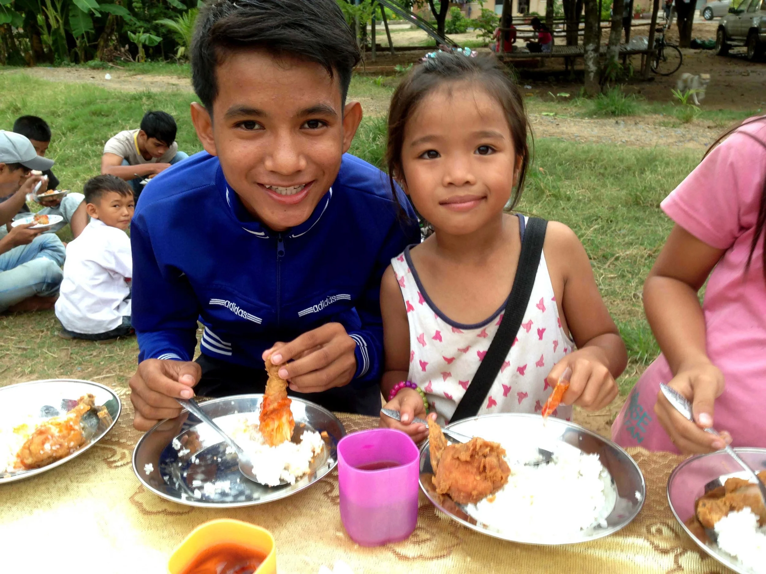 Enjoying special meals and some time to relax before the start of the school year.