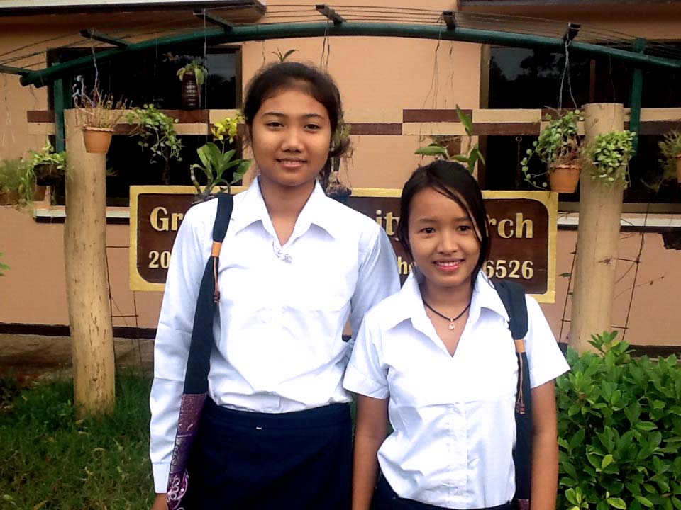 Modeling their new school uniforms and supplies —let the new school year begin!