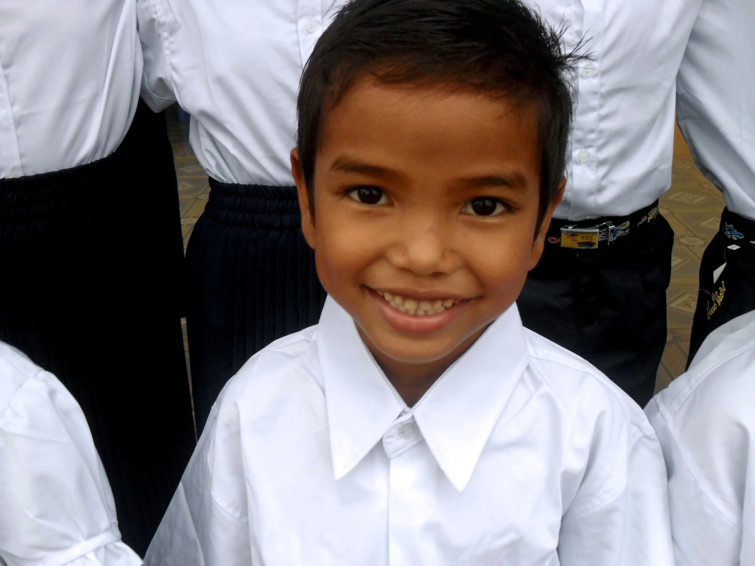 The kids model their new school uniforms!