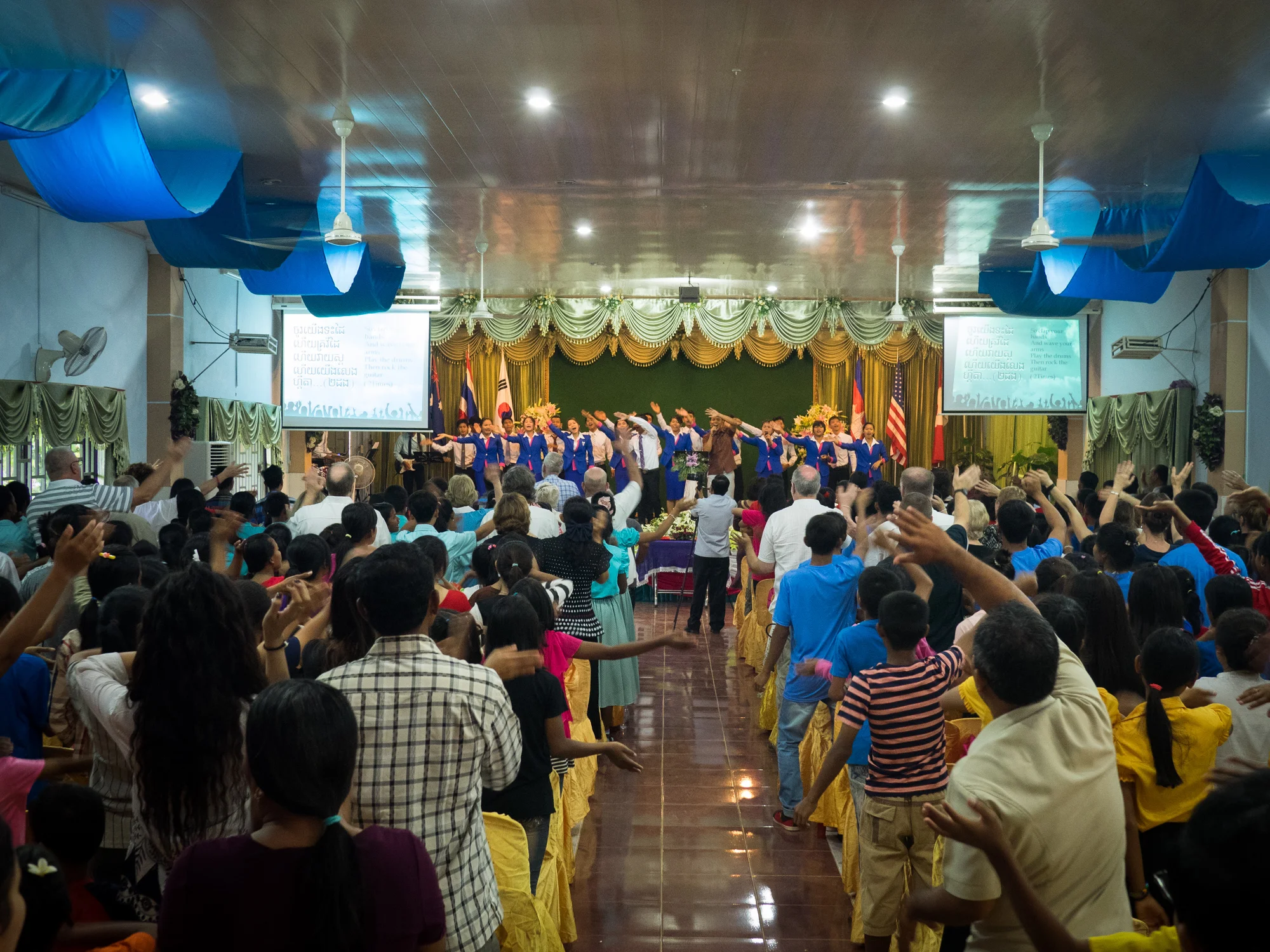 Church with friends and family at Asia's Hope Battambang.