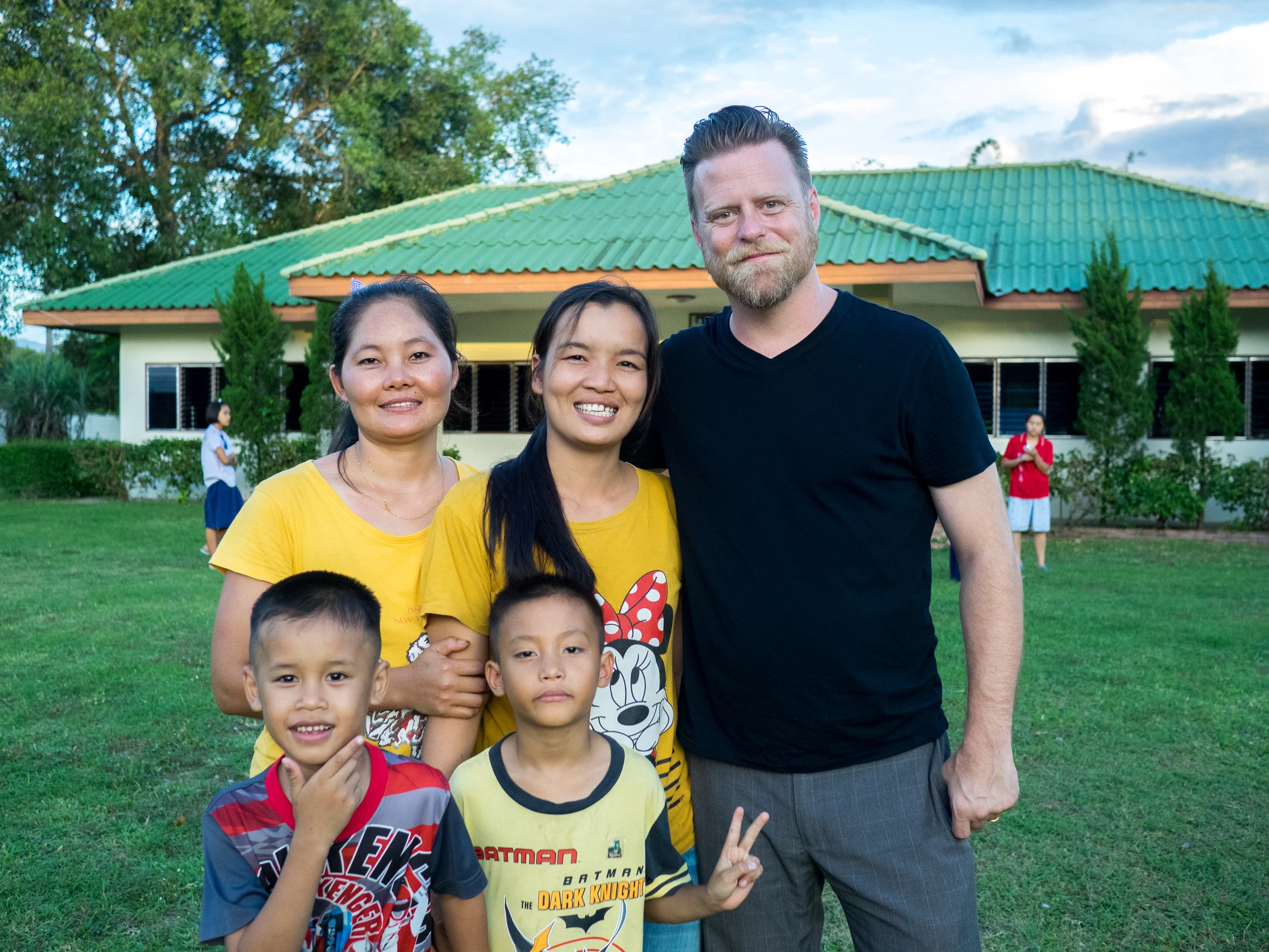 Executive Director John McCollum visits with staff and kids at our Doi Saket 1 (Thailand) homes.
