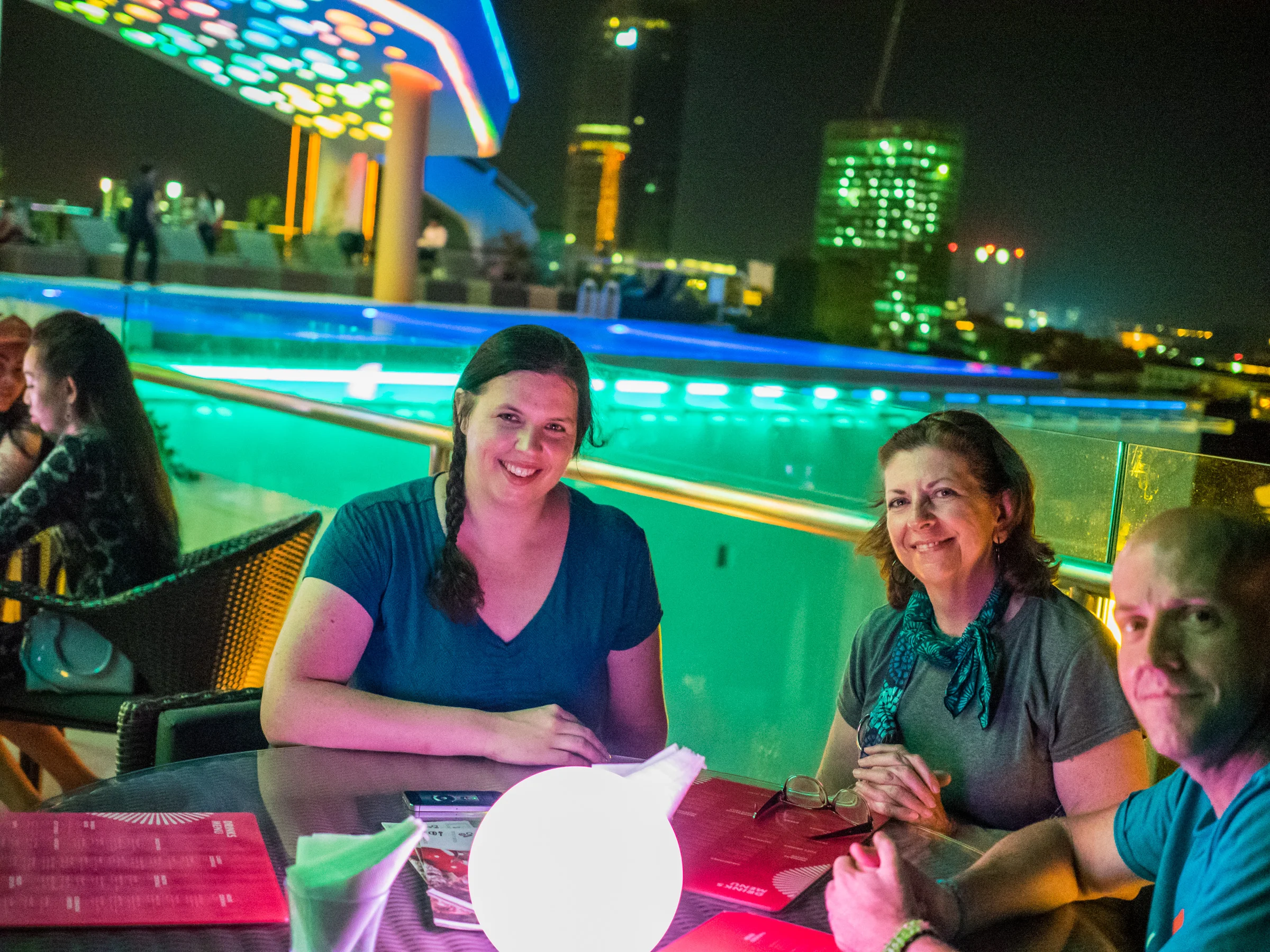 Jeremy Slagle, Deb Woods and Stacy Keyerleber joined Kori and me at a rooftop lounge just down the street. A cool breeze and some great views of the city.