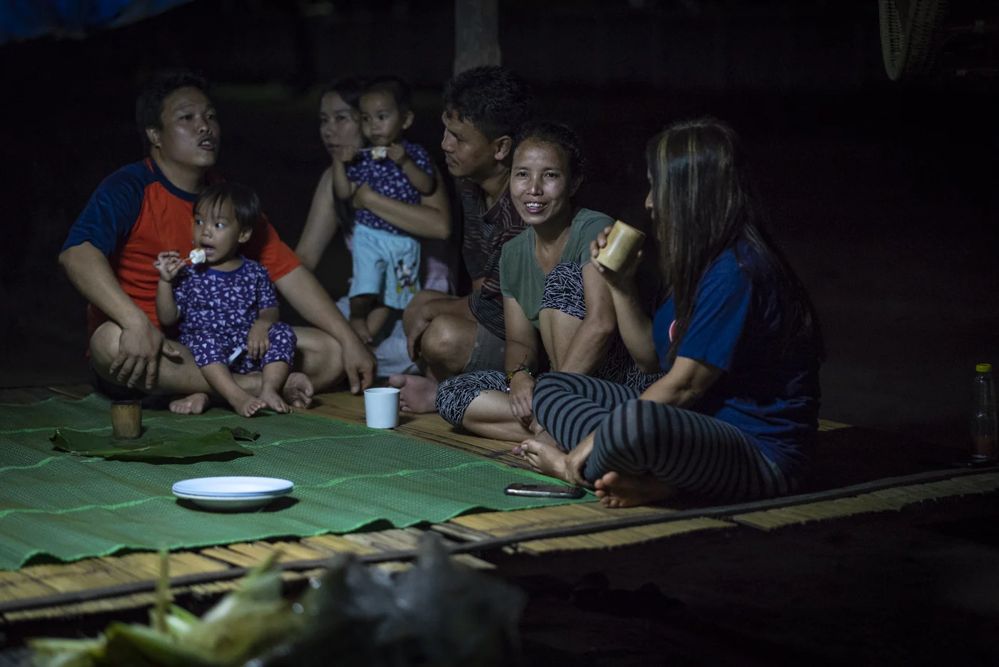 Late night marshmallows and tea with friends under a cabana at our Doi Saket 3 home in Thailand.
