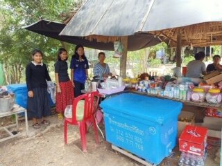  Because we can’t walk down the street to the snack shop, the kids and staff of our Prek Eng 2 home in Cambodia created their own on-campus concession stand. 