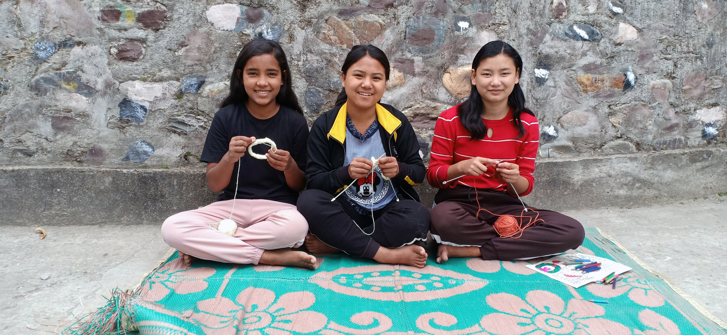  These girls in Kalimpong enjoy handicrafts together during the Covid-19 lockdown. 