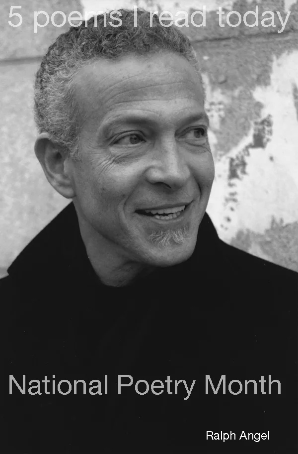 1. Half Circle by Ralph Angel http://bit.ly/hc6URW
2. Peach Fires by David St. John http://bit.ly/dSfEdp
3. This Morning by Charles Simic http://bit.ly/dTz4UI
4. The Idea of Order at Key West http://bit.ly/eOHnom
5. Rock and Hawk by Robinson Jeffers http://bit.ly/hzOXsW