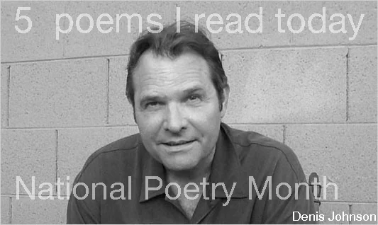 1. The Incognito Lounge by Denis Johnson http://bit.ly/h03hrf
2. Mummy of a Lady Named Jemutesonekh by Thomas James http://bit.ly/PQLdR
3. A Narrow Fellow in the Grass by Emily Dickinson http://bit.ly/hnuXOW
4. The Darkling Thrush by Thomas Hardy http://bit.ly/gPvUbP
5. Light by C. K. Williams http://bit.ly/gdOB80