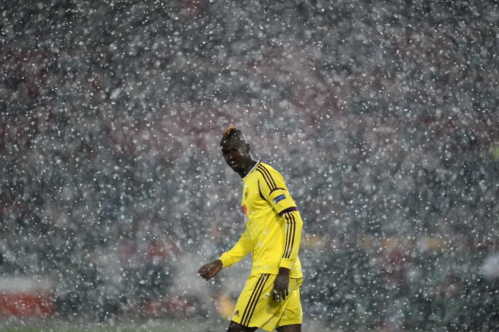 Anzhi Makhachkala's Ivorian striker Lacina Traore in the UEFA Europa League match against Hannover 96 in Hanover, Germany on February 21