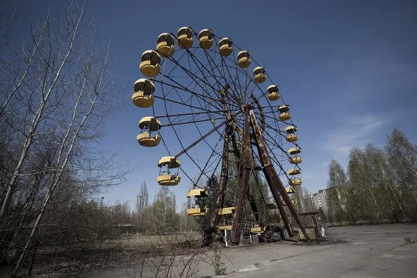 Amusement park in Pripyat, Ukraine. Its grand opening was scheduled for May 1, 1986; it opened for only a few hours on April 26 before the town was evacuated due to the Chernobyl Nuclear Power Plant explosion. Photo: Noah Goodrich