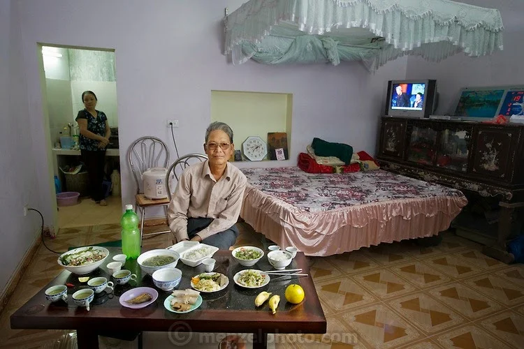 Nguyên Van Thuan, a war veteran, with his wife.