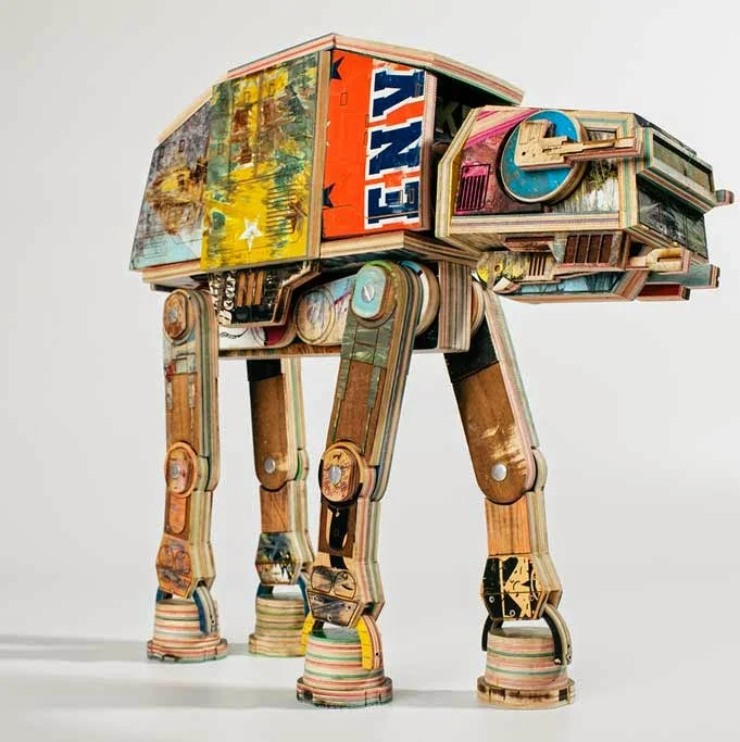 At-At Walker Made of Recycled Skateboard Decks