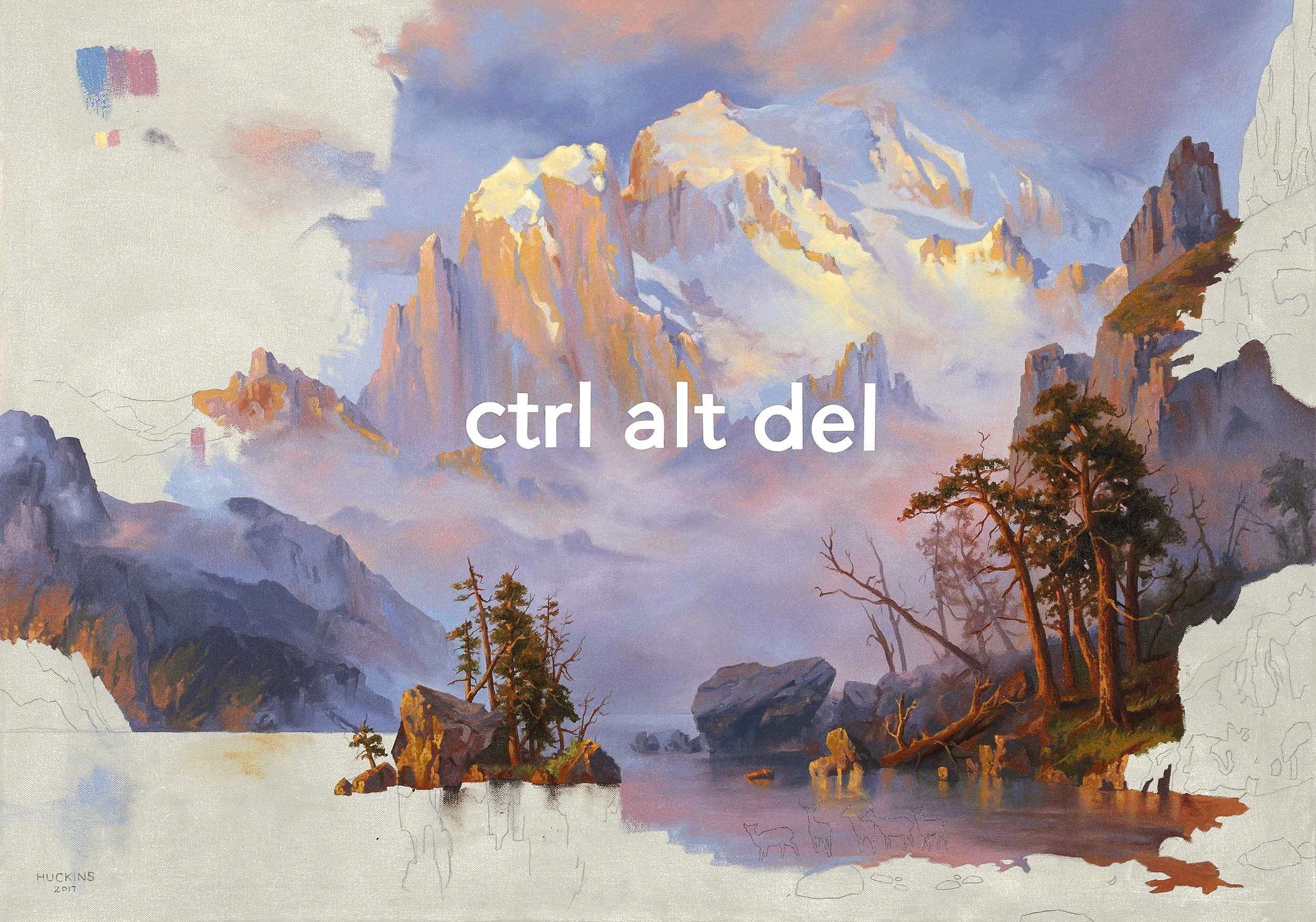 Bierstadt’s Rocky Mountains (Who Needs The PCA?), 2017. Acrylic