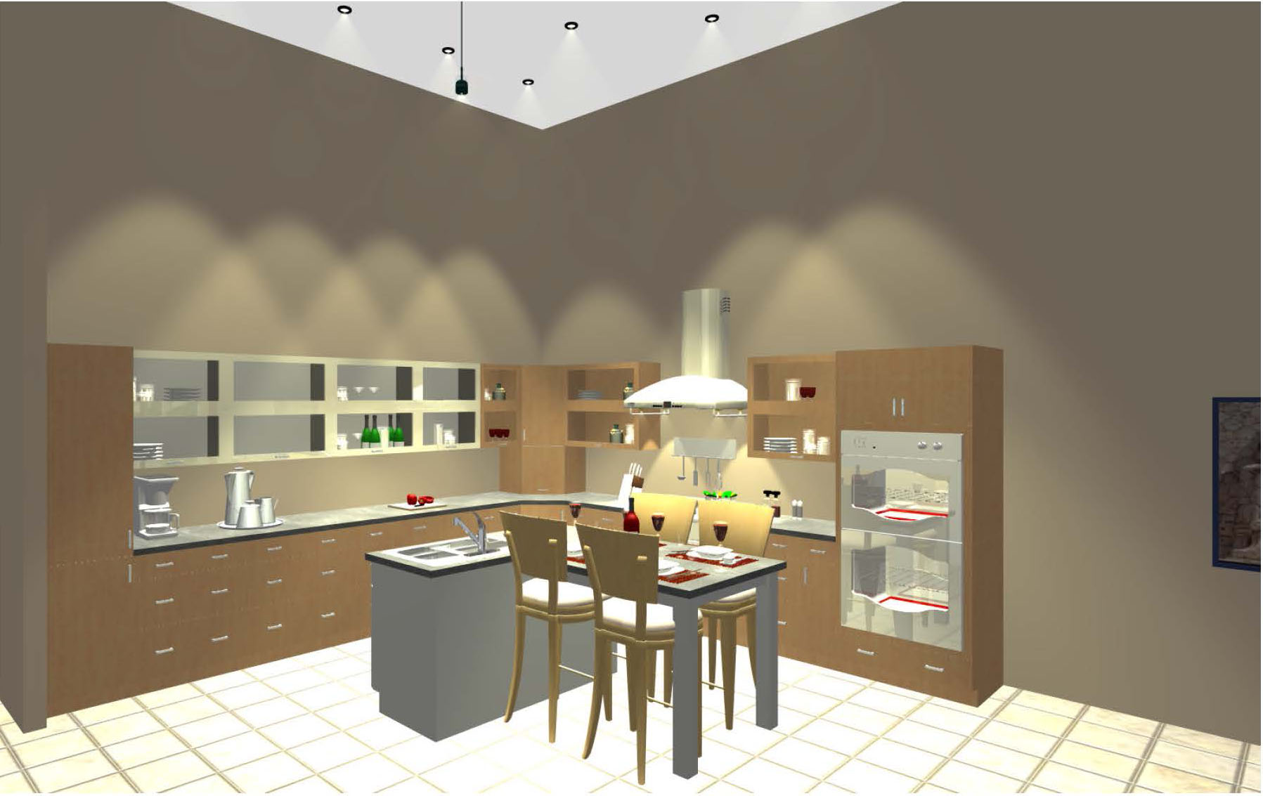 Rendering of Contemporary Kitchen in Devon, PA