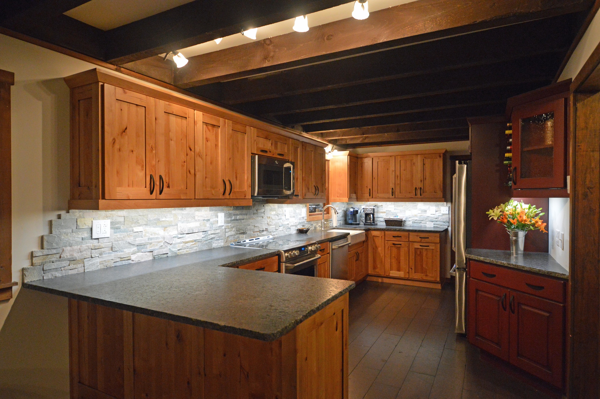 Rustic kitchen remodel in Bolton Landing, NY