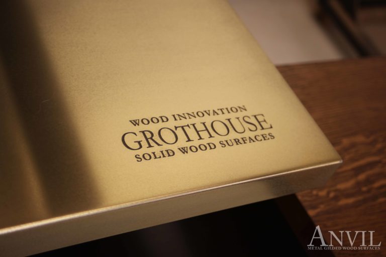 Company Logo Engraved in Magnum Metal Countertop