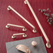 Arcadian Collection Handles and Knobs in Brushed Bronze