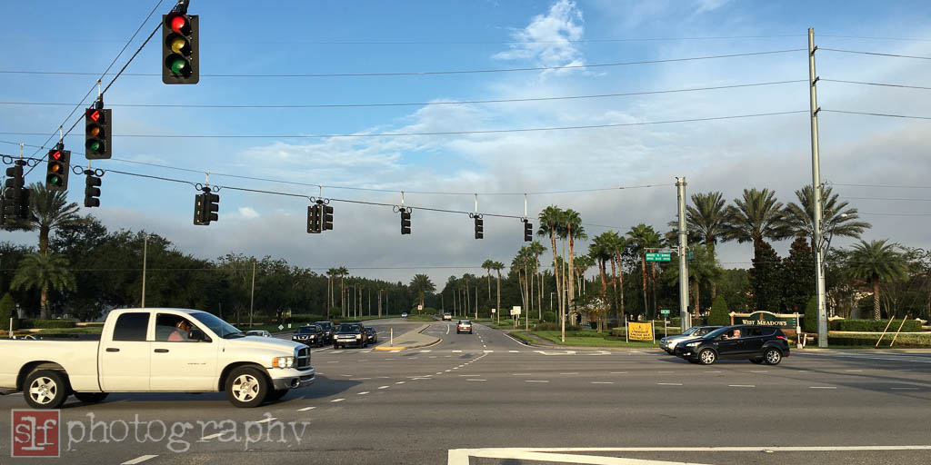 Traffic is light on a Saturday morning.