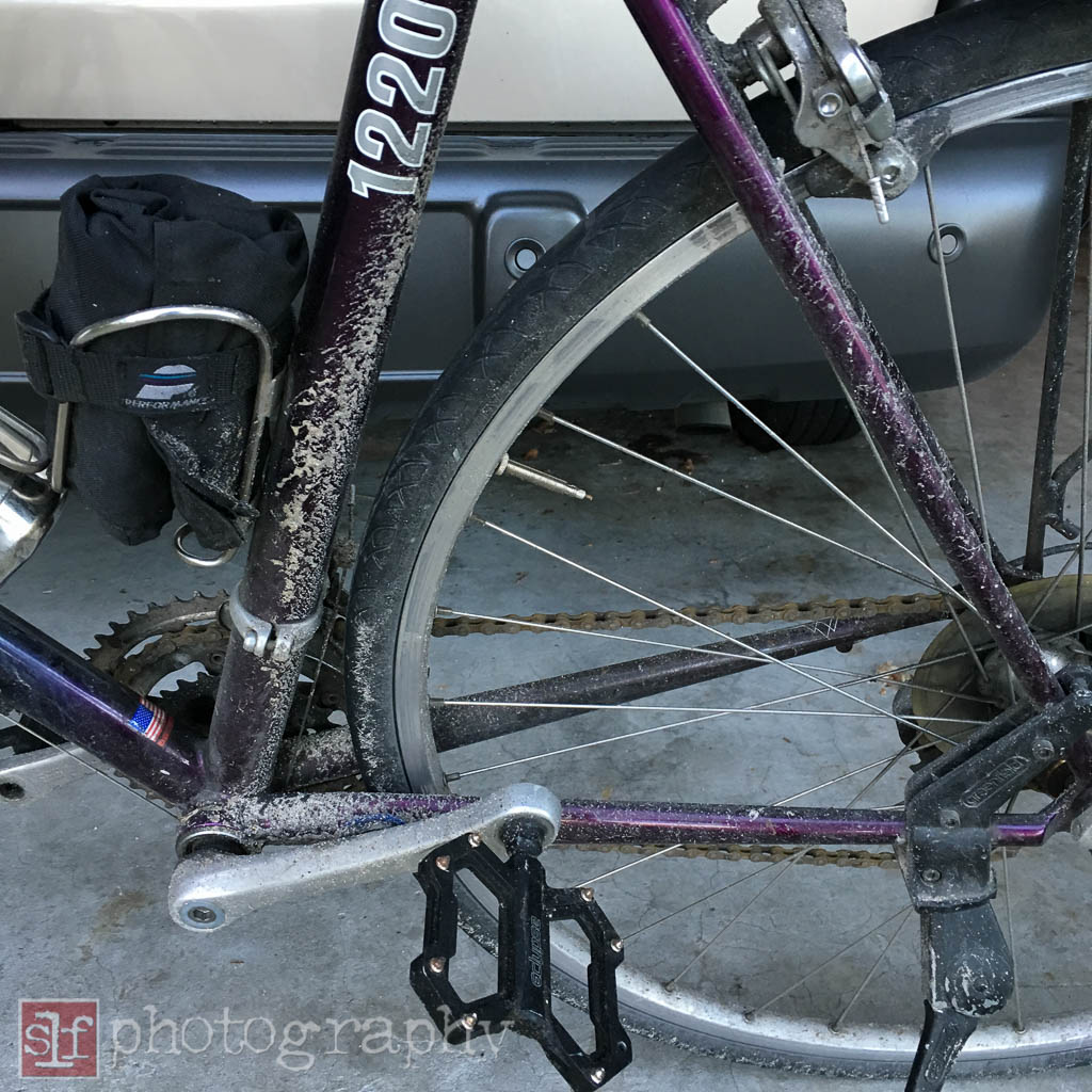 Construction made the roads muddy and my bike got filthy.