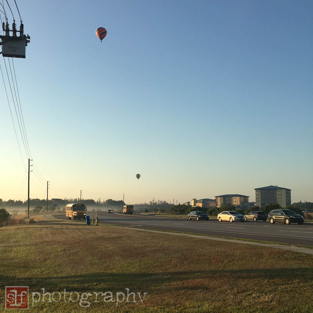 Hot air balloons seen at SR56 and Mansfield.