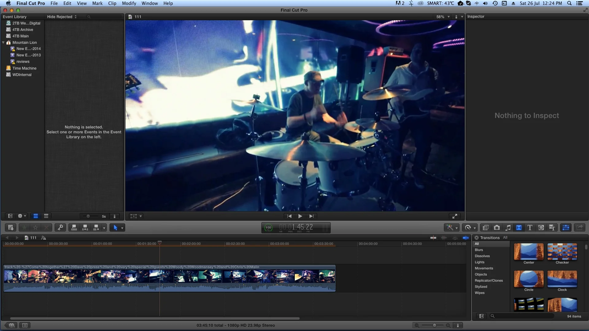 My general editing screen.