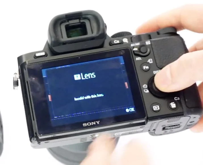 "Lens. Invalid with this lens" - Thanks Sony, that's very helpful.