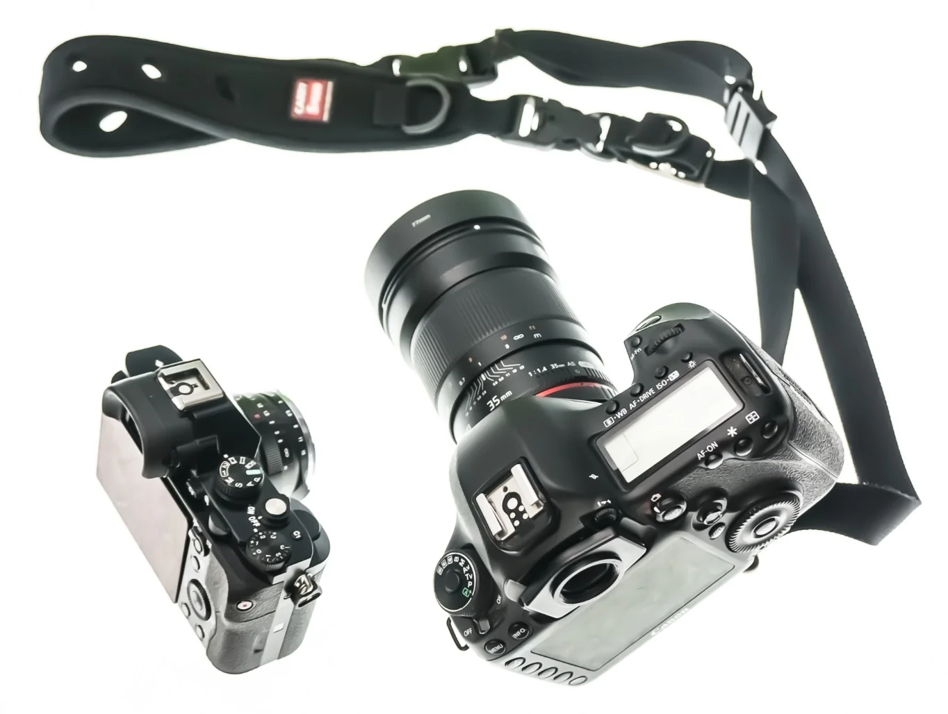 This 5D setup was my general "walk around" kit. The A7 kit is some 700g, over a kilogram lighter.