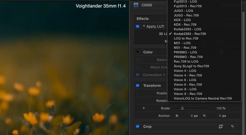Step 2. Select a LUT.