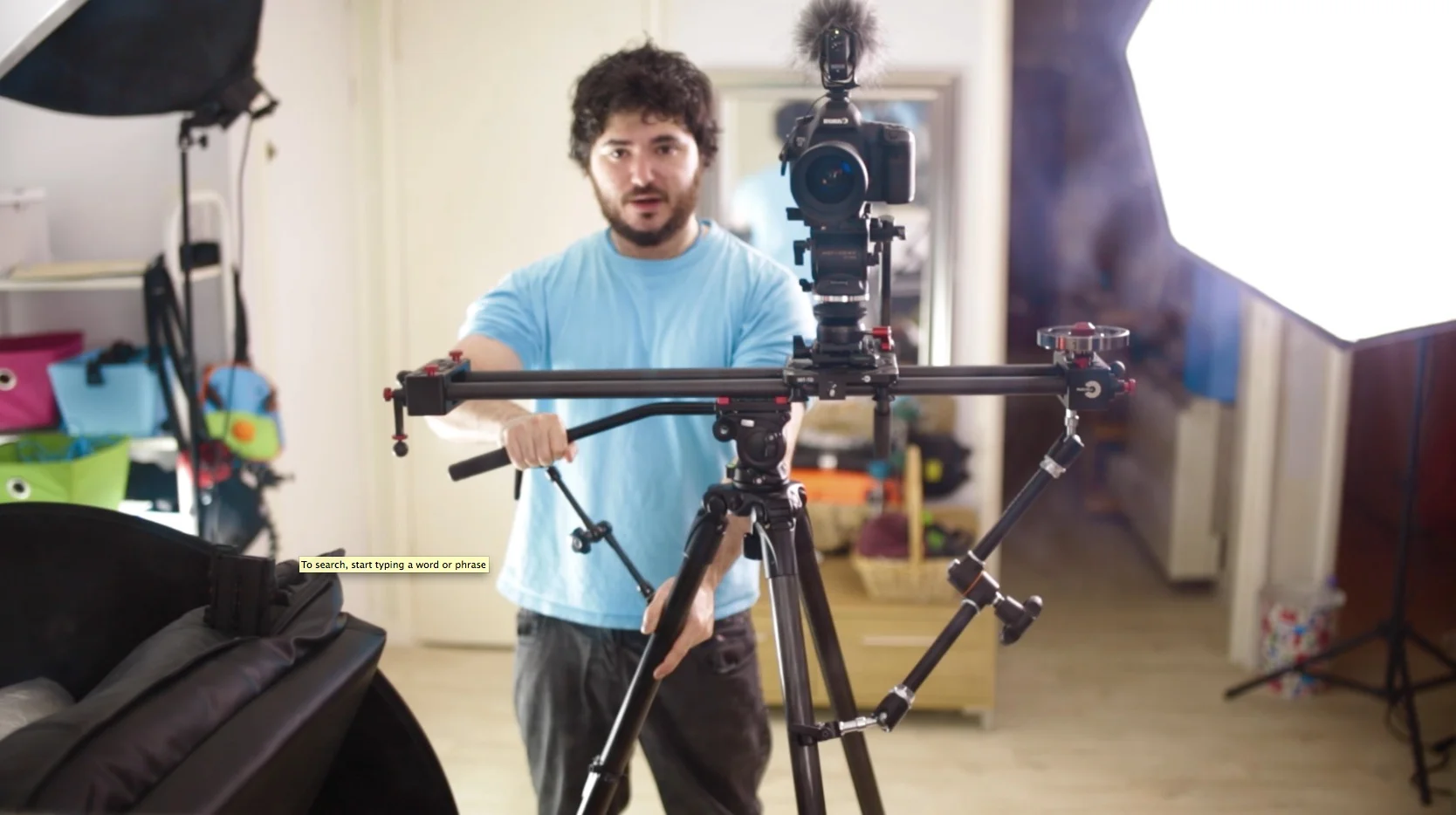 The large glass mirror is super useful for small reviews and self portraits.