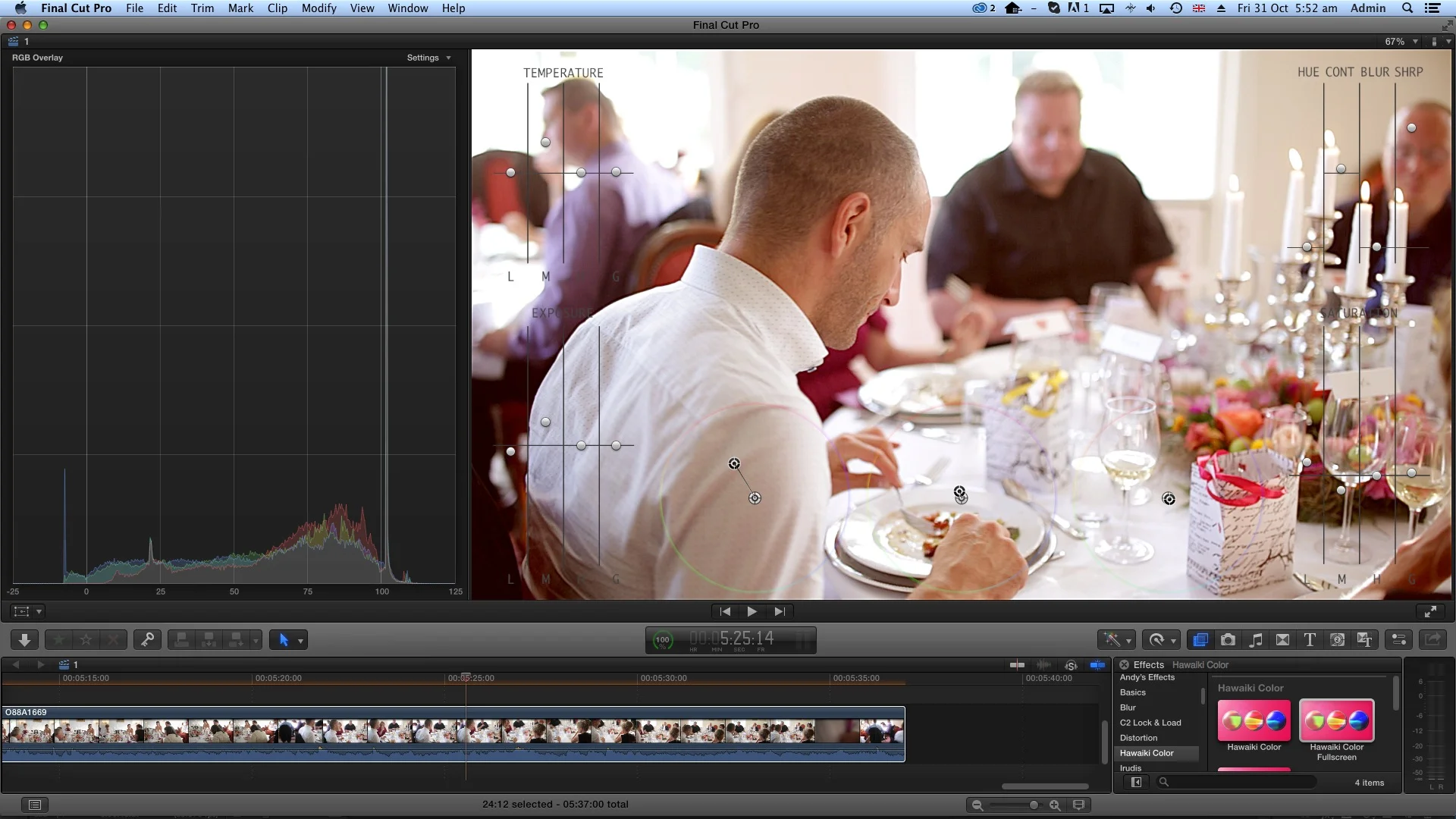 Another example of a large-view setup (inspector hidden).