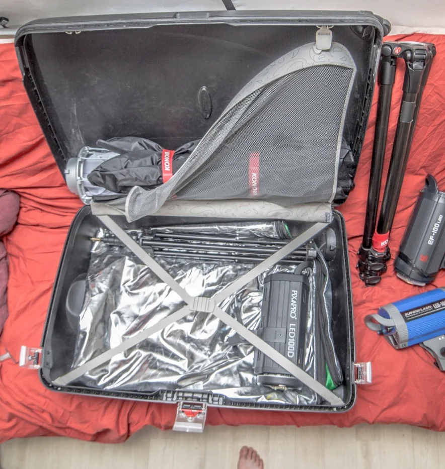 The huge Samsonite case.
